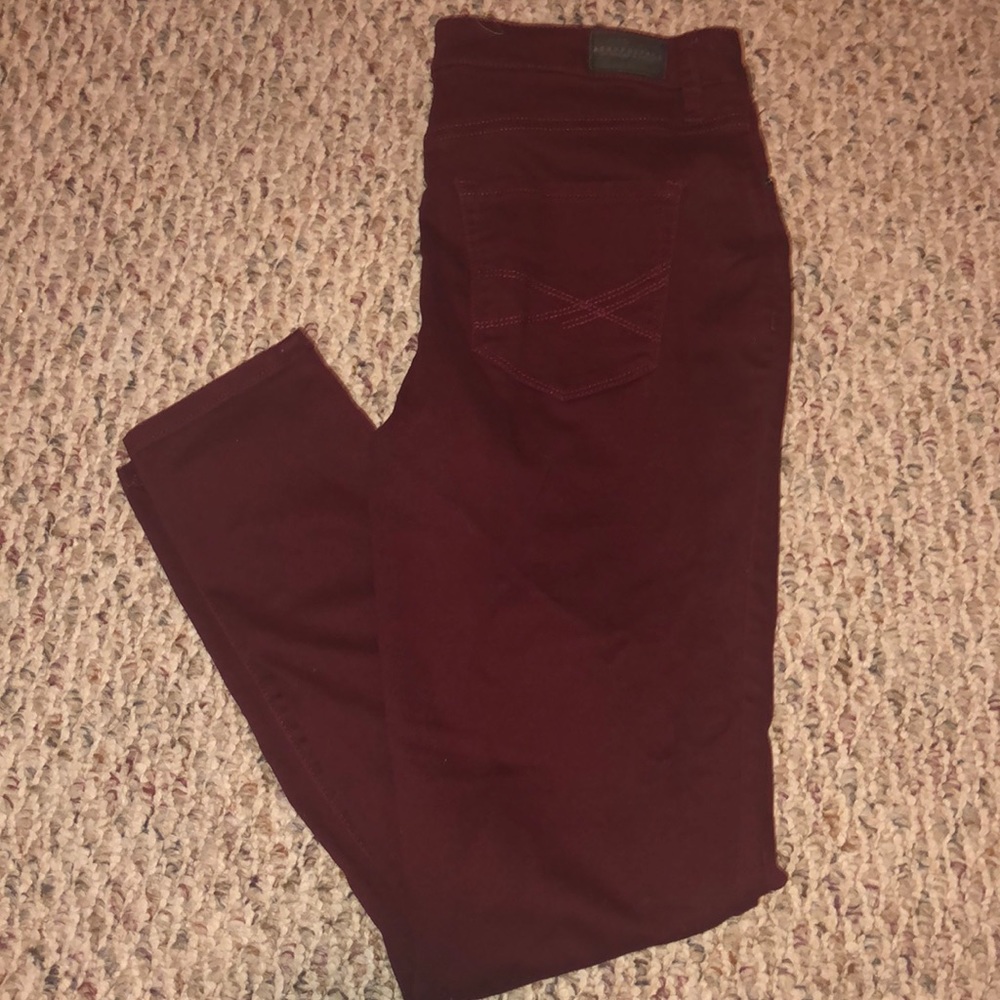 High waisted plum jeans